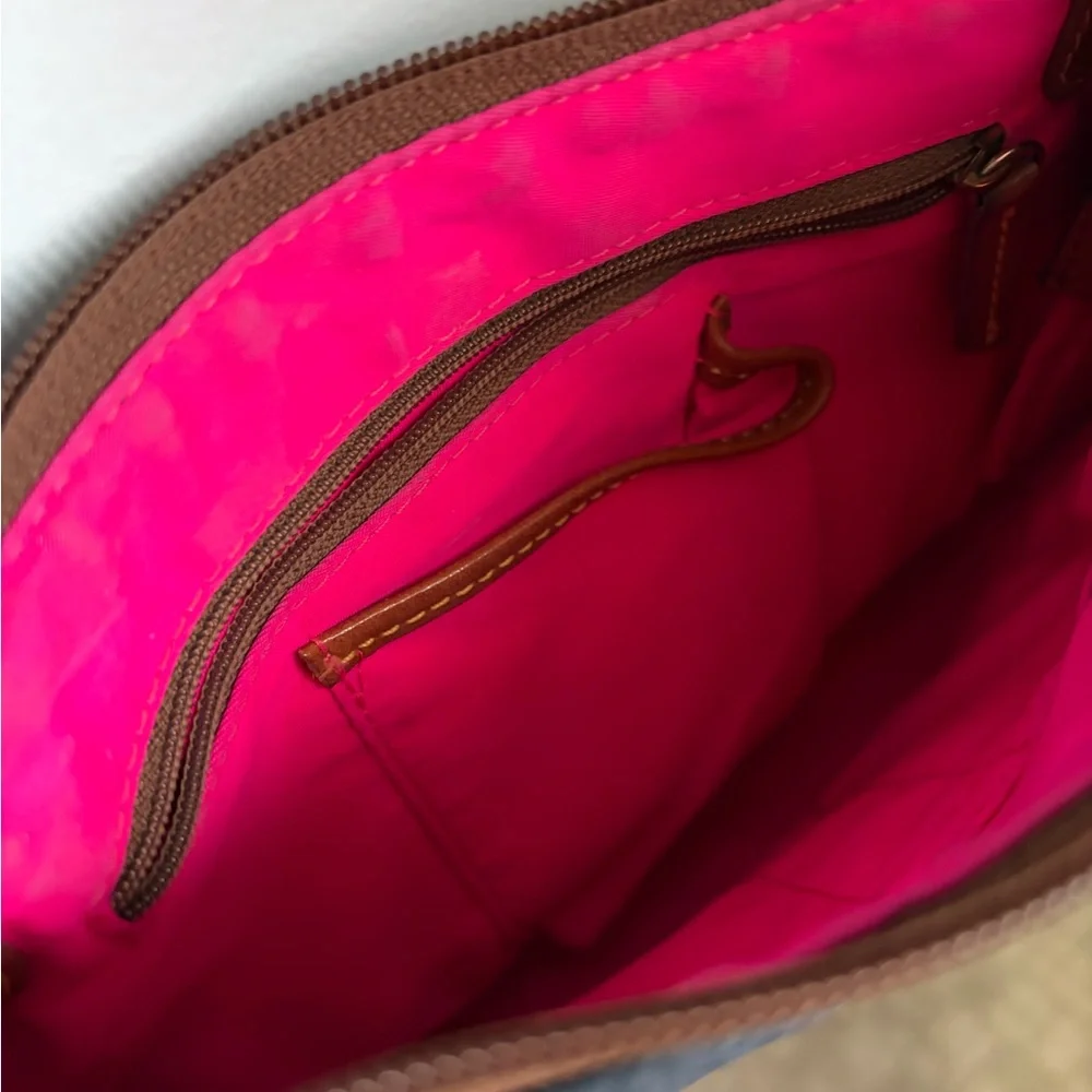 Dooney & Bourke Navy and Brown Crossbody Bag - Picture 4 of 4